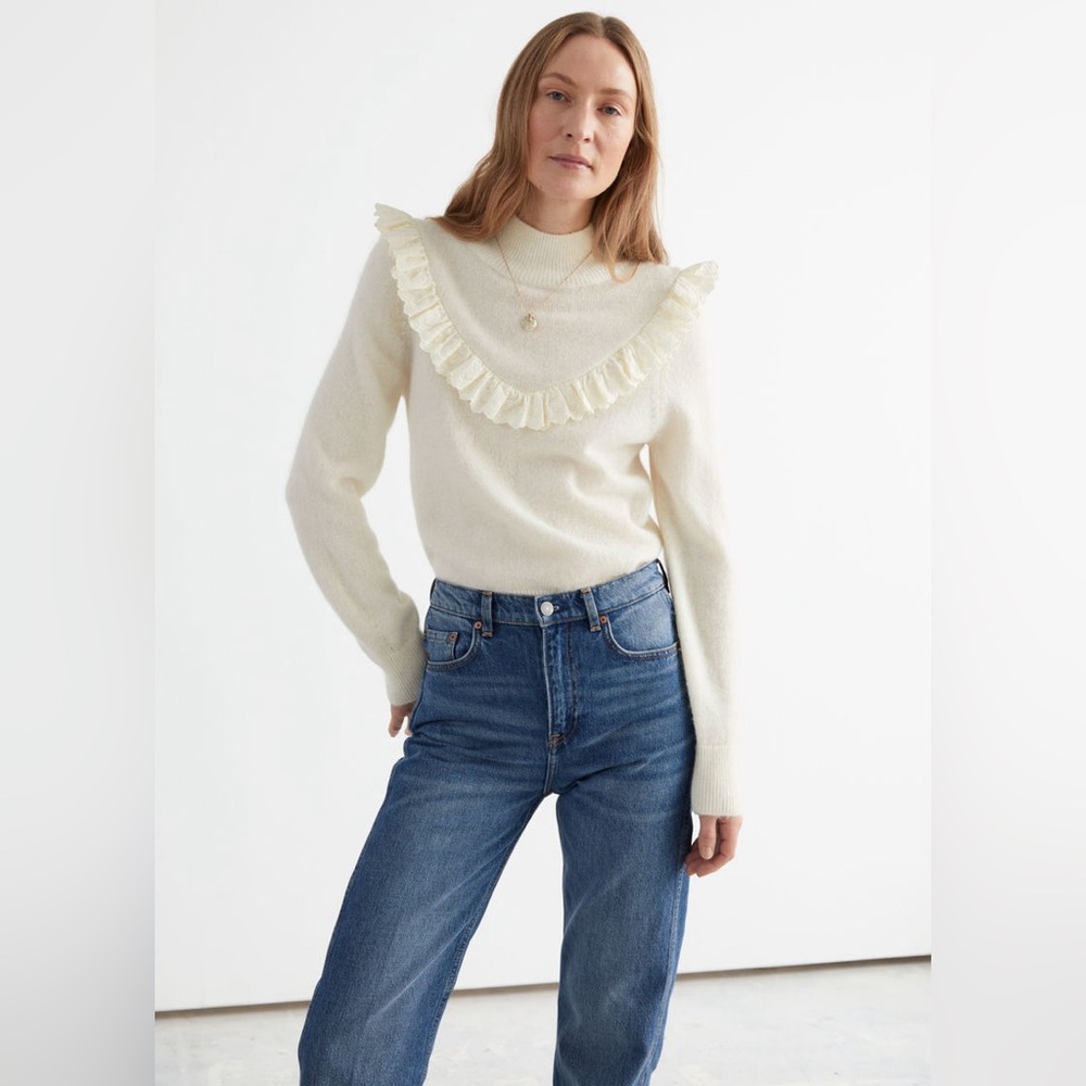 & OTHER STORIES Ruffled Turtleneck Knit Sweater